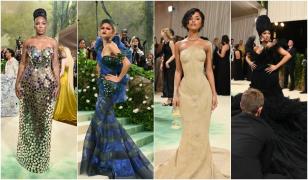 Met Gala 2024. Cele mai extravagante ţinute purtate pe covorul roşu: De la prosoape pe cap la rochii din nisip şi bucăţi de oglindă