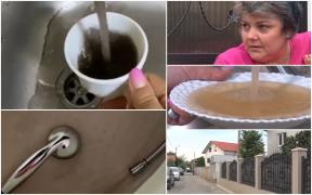 Apă cu noroi la robinete, într-un cartier din Galaţi. Oamenii nu o pot folosi nici măcar pentru uz casnic