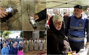 Enoriaşă, luată la rost după ce a vrut să ia mai multe sticle de agheasmă. "Mai mare păcatul faceţi"