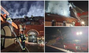 Incendiu puternic în Aiud, Alba. De la un atelier de tâmplărie, focul a ajuns la o pensiune şi o locuinţă: 16 oameni au fugit unde au văzut cu ochii