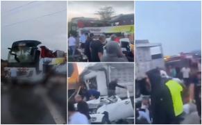 10 morţi şi 40 de răniţi după un accident în lanţ înfiorător, pe o autostradă din Turcia. Un autocar a spulberat două mașini și un TIR pe contrasens