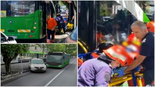 ANIMAŢIE. Şase călători răniţi în Braşov, după ce şoferul unui autobuz a pus frână brusc