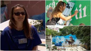 Visul împlinit al unei tinere pasionate de artă şi natură. Wanda Hutira colorează zidurile gri ale blocurilor şi dă viaţă Capitalei: "Îmi place să fac lucruri"