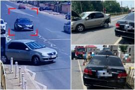 Poliţist, ţinta unui atac răzbunător în Teleorman. Momentul în care maşina lui este lovită de un şofer căruia îi confiscase talonul