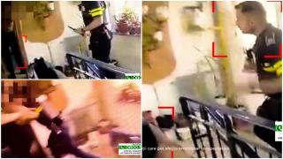 Momentul în care o femeie din Craiova este salvata de soţul care încerca să o omoare. Imaginile surprinse de bodycam