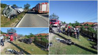 Accident teribil în Tomşani, Vâlcea. Impact violent între un autocar cu 51 de elevi şi un autoturism. Un tânăr de 22 de ani a murit