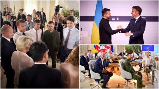 Summit-ul de pace din Elveția s-a terminat cu o declarație semnată de 84 de țări. Macron a venit cu servieta nucleară