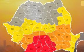 Oraşele care au "fiert" pe cod roşu de canicula: s-au resimţit chiar şi 42 de grade. Duminică, cupola de foc se extinde deasupra Capitalei