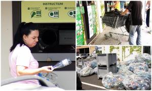 Reciclarea cu garanţia de 50 de bani s-a transformat în job pentru unii. "Veneau cu cantităţi impresionante. Saci întregi"