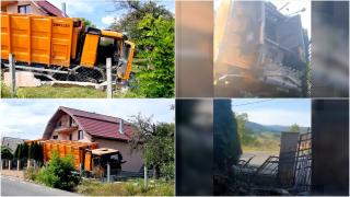 Accident bizar în Maramureş. Şoferul unei maşini de gunoi a sărit de la volan şi a murit după ce s-a lovit de un podeţ