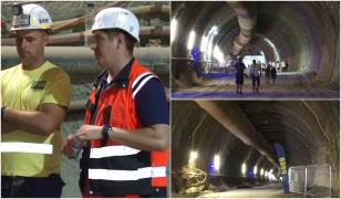 Cum arată tunelurile "Alina" şi "Daniela", care vor străbate Carpaţii. Şantierele autostrăzii şi-au deschis porţile pentru vizitatori