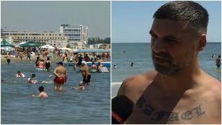 Reacţia unui turist român care a venit cu familia pe o plajă din Mamaia. 