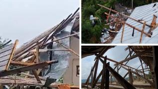 "Era ceva dezastru, nu am văzut aşa ceva. A fost un mini-ciclon". Furtunile violente au luat pe sus acoperişuri şi au smuls copaci din rădăcini