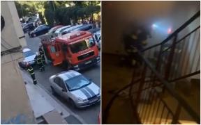 Incendiu într-un apartament din Galaţi. Locatarul de 50 de ani s-a speriat când a văzut flăcările şi a făcut infarct