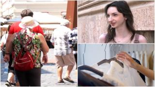 Cu ce haine trebuie să ne îmbrăcăm pe caniculă. Reacţia unei tinere care poartă ciorapi de lână în toiul verii: "Fac orice să arate bine"