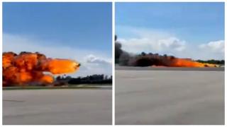 Momentul în care un avion militar M-346 s-a prăbușit în Polonia. Explozie violentă la impactul cu solul. VIDEO