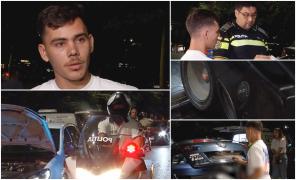 Razie cu surprize în Capitală. Un tânăr şi-a transformat maşina într-un pupitru de DJ, pe patru roţi: "O evacuare, o jantă"
