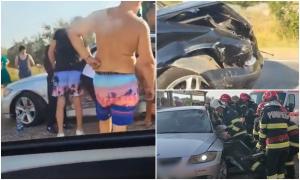 Tânăr cu BMW, accident înfiorător pe un drum din Galaţi. Şoferul a schimbat direcția într-o fracțiune de secundă