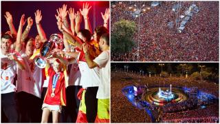 Primire regală pentru echipa națională a Spaniei, la Madrid. Campionii au fost întâmpinați de Regele Felipe al VI-lea