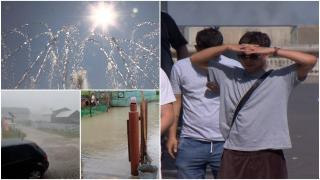 De la cod roşu de caniculă, la cod galben de furtuni. Zonele lovite de fenomene meteo extreme