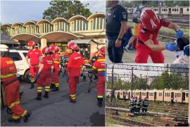 Reacţia unei pasagere după ce o locomotivă şi-a lovit vagoanele, în Gara Basarab. A fost deschis dosar penal