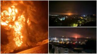 "Mi-e milă de ăștia". Atacul rusesc asupra portului Ismail, surprins de pe malul românesc. O dronă s-ar fi prăbușit pe teritoriul nostru