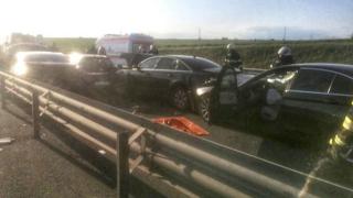 Accidente în lanţ pe Autostrada Soarelui. 13 mașini s-au ciocnit în drum spre mare, pe sensul de mers București-Constanța