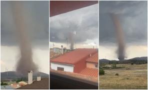 Momentul în care o tornadă înfricoşătoare loveşte în Castellón, Spania. Vârtejul le-a dat fiori localnicilor