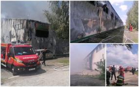 O persoană a fost găsită carbonizată, după ce un incendiu a izbucnit la o fabrică de prelucrare a furnirului din Brăila