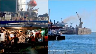 ANIMAŢIE. Patru morţi, după ce o navă a luat foc în şantierul Midia