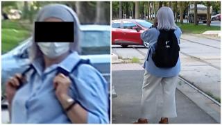 Tânără împinsă pe şina de tramvai, într-o staţie STB din Capitală. Femeia care a atacat-o din senin, fotografiată