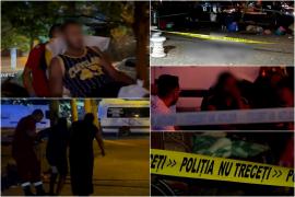 Filmul atacului din parcul Timpuri Noi. Un bărbat beat a furat foarfeca unei florărese şi şi-a înjunghiat cumnatul în piept