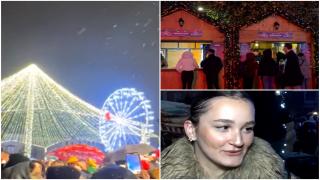 Atmosferă de poveste la Târgul de Crăciun din Cluj-Napoca. Reacţia unei turiste: "E un moment drăguţ pentru toată lumea"