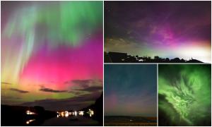 Aurora Boreală s-a văzut din nou pe cerul României. Fenomenul a colorat văzduhul în Baia Mare şi Cluj Napoca