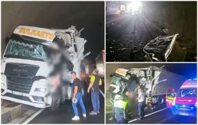 Cum s-a petrecut accidentul cu cele două TIR-uri în tunelul Bahna din Mehedinţi. Impactul a fost atât de violent încât unul dintre camioane a raşchetat pereţii