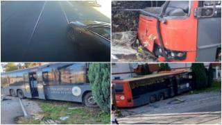 Momentul accidentului cu șase victime din Reșița, surprins chiar de camera de bord a autobuzului. Șoferul a vrut să evite impactul cu o altă mașină