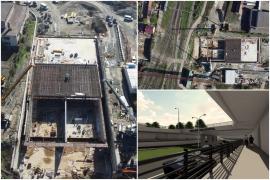 Pasaj înalt de 10 etaje, construit pe bucăţi şi împins sub 11 linii de cale ferată. Construcţia unică în România