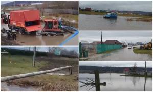Puhoaiele au făcut ravagii la Muntenii de Jos, în Vaslui. După trei zile de ploi, în unele locuri apa a ajuns chiar şi la un metru