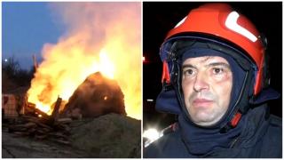 Incendiu infernal în Mehedinţi, după ce o femeie a uitat mâncarea pe foc. "Am văzut de la un km că arde"