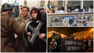 Sute de oameni au strigat în cor "Eroii nu mor niciodată!", la Timișoara. "Nimeni să nu uite ce s-a întâmplat aici"