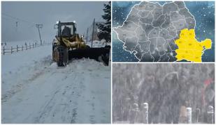 Ciclonul polar loveşte România în noaptea de sâmbătă. 7 judeţe intră sub cod galben de ninsori şi viscol