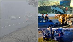 Aproape toată ţara intră sub avertizări de vreme rea. Accidentele s-au ţinut lanţ din cauza poleiului