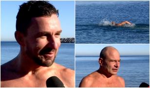 Tinerii care au făcut prima baie în mare pe 2025. Apa avea doar 8 grade Celsius: "Senzaţia este foarte plăcută"