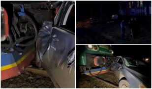 Cinci persoane rănite, după ce maşina în care se aflau a fost spulberată de tren, în Mureş. Conductorul consumase alcool, iar şoferul avea permisul suspendat