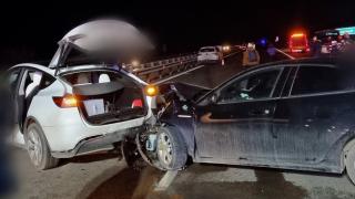 Accident cu cinci maşini pe A3, spre Ploieşti. Patru persoane au fost rănite, două dintre ele transportate la spital