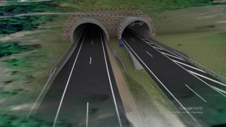 Tunelul de autostradă unic în România. E forat printr-un deal, are 1,3km, două galerii fiecare cu câte două sensuri de mers: când va fi gata