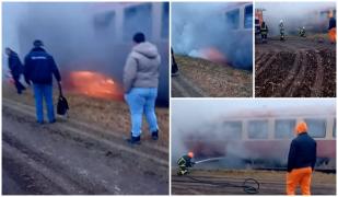 Incendiu la locomotiva unui tren, care face naveta între Arad şi Nădlac. Cei 30 de călători s-au autoevacuat