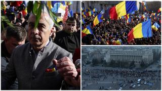 Filmul protestului din București. Sindicaliștii care contestau OUG "Trenuleț" au preferat să plece din Piața Victoriei, după sosirea susținătorilor lui Georgescu