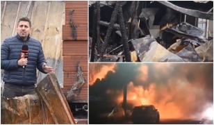 Imagini după dezastrul cu repetiţie din Crevedia. De la ce ar fi izbucnit incendiul care a distrus, pentru a doua oară, locuinţa unei familii cu 10 membri