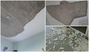 Tavanul unui salon de la secţia de Boli Infecţioase al unui spital din Focşani s-a prăbuşit peste o mamă şi copilul său